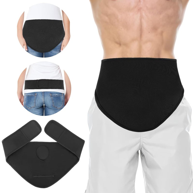 Flosmore Ostomy Waist Bag Adjustable Ostomy Belt Ostomy Bag Men Women Ostomy Bag Covers Colostomy Belt, Inner Pocket to Place Ostomy Pouch Ostomy Wrap (Black S Size) - Image 1